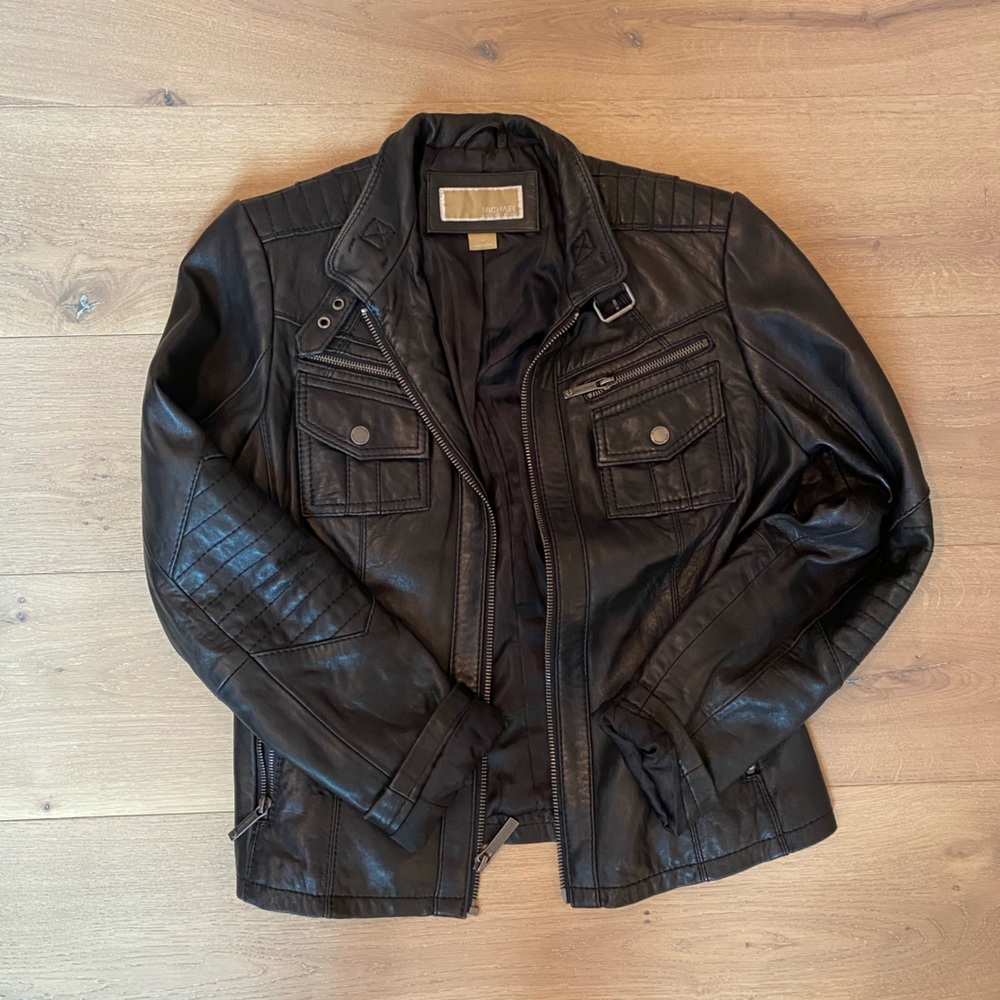 Leather Michael Kors Moto Jacket
